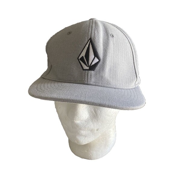 Volcom Men's L/XL Baseball Hat Cap Gray Stone Heather 6-Panel Logo Flat Bill EUC - Picture 1 of 11